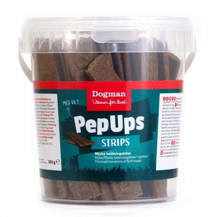 Dogman PepUps Strips, Vilt, 500g