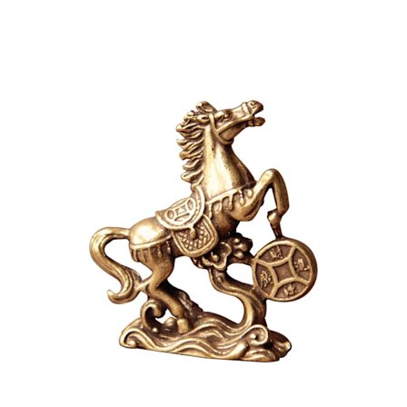 Solid Brass Lucky Coins Häst Liten Staty Te Djur Bord Ornamen