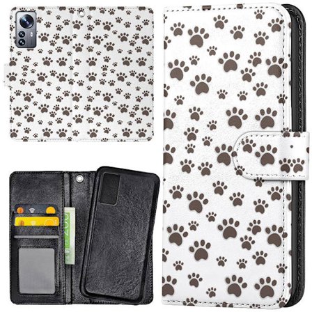 Xiaomi 12 Pro - Plånboksfodral/Skal Paw Pattern