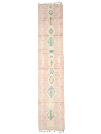 Berber Carpet Teppich Moderner Läufer Beige/Orange (Wolle, Afghanistan)