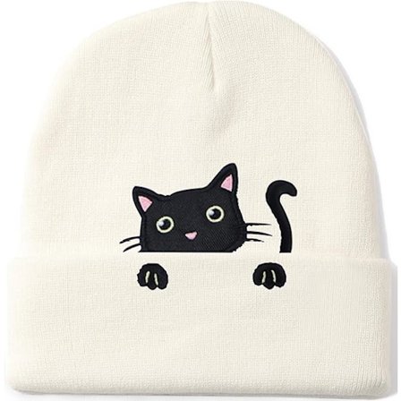 Dame Hue Kat Sød Katteelsker Gaver Dyr Strikkede Huer til Kvinder Piger