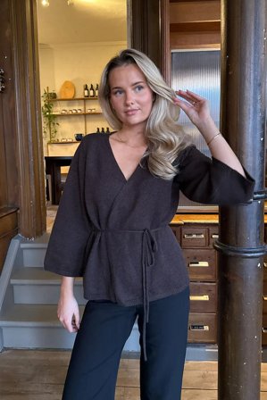 AnneIC Cardigan Dark Brown L/XL