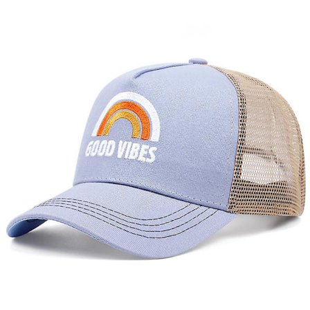 GOOD VIBES broderad basebollkeps utomhus sport keps solskärm keps GOOD VIBES BLÅ