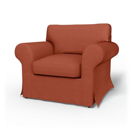 IKEA - Överdrag till Ektorp fåtölj, Burnt Orange, Linne - Bemz