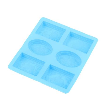 6 Cavity Rektangel Oval Silikon Tvål Form Craft Diy Mold