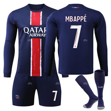 Paris Saint-Germain Barn Hjemmestøtte 2024-2025 Høst Og Vinter Nr 7 Sokker 28 MBAPPE No 10 socks 28