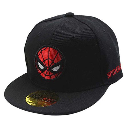 Spiderman Pojke Flicka Baseball Keps Snapback Sportmössa för Barn Svart