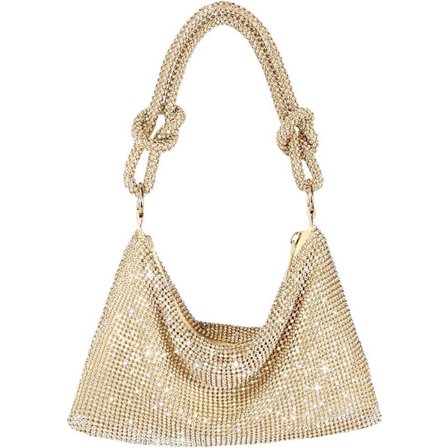 ING Kvinnors Rhinestone Aftonväska - Handväska - 25x16cm Paljettprydd Clutch