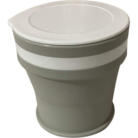 Silikoninen kokoontaitettava kahvikuppi, kannettava kokoontaittuva retkeilykuppi kansilla