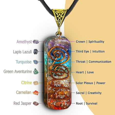 7 Chakran Kaulakoru Käsintehty Parantava Orgon-riipus Kristalli Kaulakoru Henkinen Säädettävällä Narulla Miehille Naisille Positiivinen Energia, 