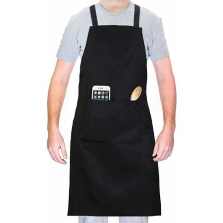 Musta Pro Vedenpitävä Säädettävä Erittäin pitkä essu 2 taskua Koti Keittiö Puutarha Ravintola Kahvila Baari Leipomo Ruoanlaitto Kokki Leipuri 