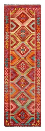 Oriental Kilim Afghan Old Style Rug 77X291 Runner Wool, Afghanistan