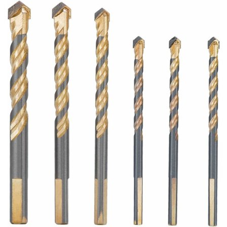 6 stk glassflisbor 3 x 6mm, 8mm 10mm 12mm keramiske flisbor steintøy porselen borekutter for fliser glass murstein marmor speil