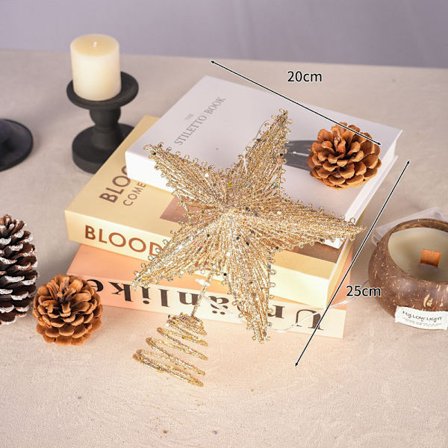 Julgransstjärna Ornament Tre Färger Tre Storlekar Metallstjärna