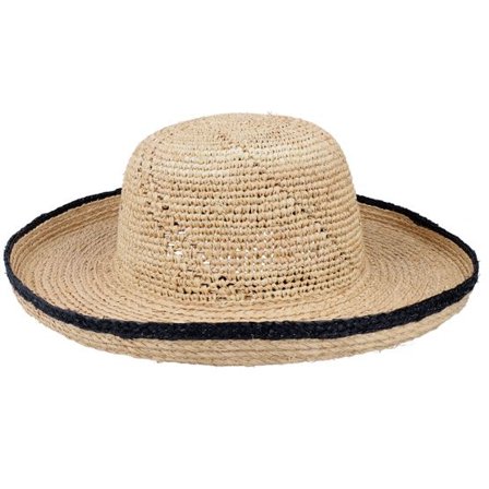 Seeberger - Beige straw Hatt - Raffia Bolero Crochet And Braid Mix Linen Straw Hat @ Hatstore