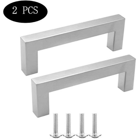 2-delat möbelhandtag Lådhandtag Kökshandtag Rörbredd 12 mm X 12 mm Hålavstånd 96 mm total längd 108 mm med skruvar, för kök, skrivbord
