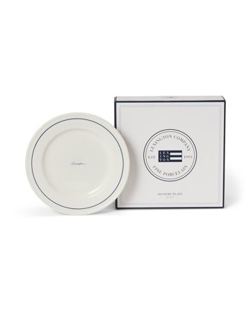 Lexington Lexington desserttallerken i porselen, gaveSengesettt (Sengesettt med 4 stk.), hvit/blå