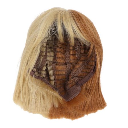 Vaalea ja tummanruskea suora hiusperuukki, cosplay-peruukki, Halloween-juhlaperuukki, synteettinen peruukki naisille, vaalea + tummanruskea