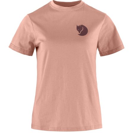 Fjällräven Women's Fox Boxy Logo T-Shirt Top in Dusty Rose | Size: XS, Organic Cotton/Polyester