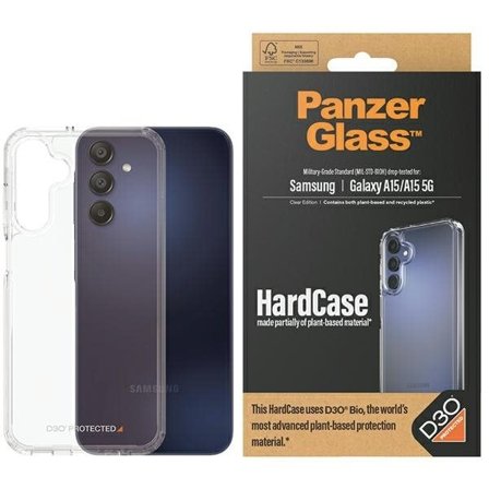 PanzerGlass Hardcase D3O Bio militærsertifisert for Samsung Galaxy A15/A15 5G - gjennomsiktig