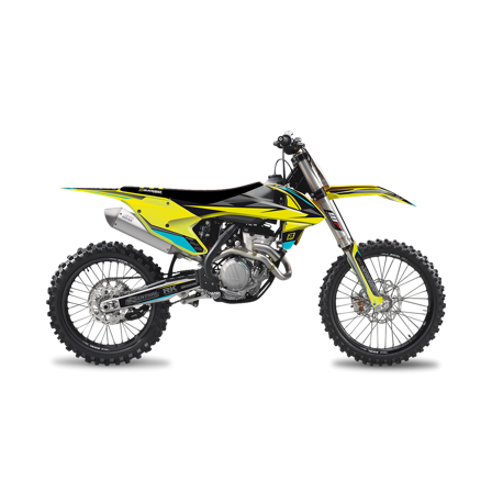 Kit Adesivi Blackbird Stealth Giallo-Grigio-blu - KTM 125 SX 2016-2018