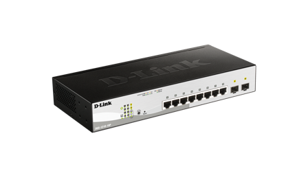 D-LINK switch, 10x10/100/1000Mbps, Layer2, PoE, 2xSFP