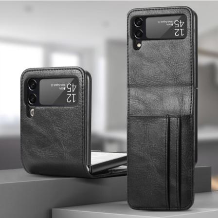 Samsung Galaxy Z Flip3 Plånboksfodral Med Korthållare Svart Svart