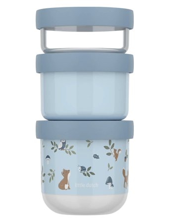 Mepal Snackboks-Tårn Mio Forest Friends 3 Dele - Blue - 8.6X8.6X17.9CM