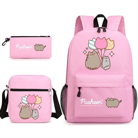 Pusheen Fat Kitten tredelt skole taske casual drenge og piger Pusheen Fat Kitten-WELLNGS