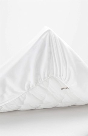 Cellbes of Sweden - Stretchlaken i sateng Økologisk bomull i hvit i størrelse 160 x 200 + 25 cm