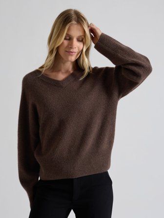 Kashmina - Kashmirgenser "Selma" - Dark brown - Size XS