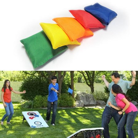 Pakke med 5 nylon bønneposer fornøyelsessport spill bønnepose karneval