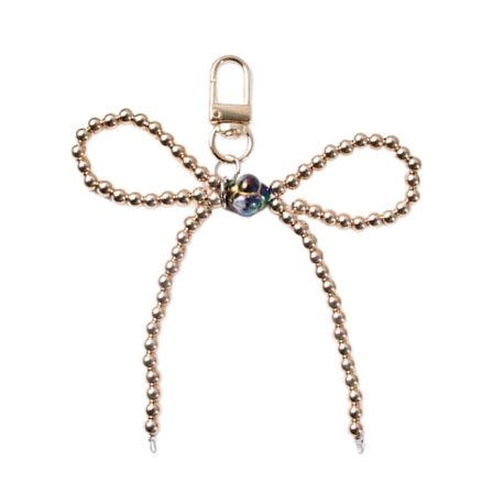 Elegant Perlebesatt Sløyfeknute Nøkkelring Anheng Nydelig Dekorasjon Veske Telefon Anheng Dame Ryggsekk Håndveske Sjarm Gave til Jenter Sølv