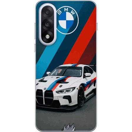 Kompatibelt Mobilskal till Motorola OnePlus Nord 5 BMW M Sport design med vit racingbil och klassiska M ränder exklusivt bilmotiv perfekt för motors