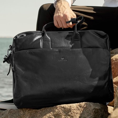Grand sac bandoulière noir Jasper pour hommes - Sacs en cuir