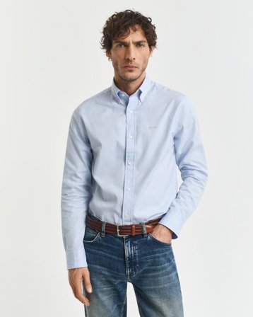 GANT Herren Regular Fit Pinpoint Oxford-Hemd (S) Hellblau