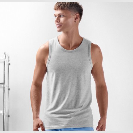 FlexFeel | Camiseta de Tirantes de Algodón Gris Claro para hombres - Camisetas de tirantes