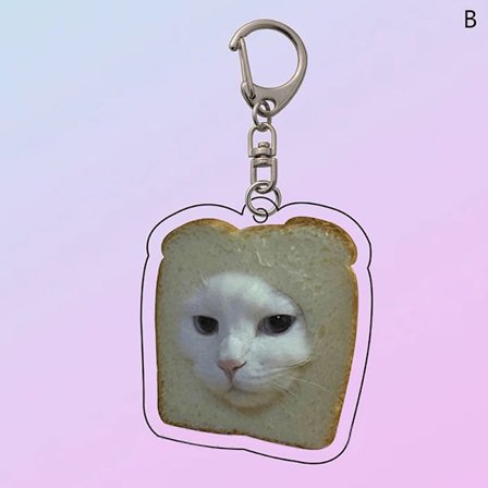 Creative e Toast Cat Akryl nøglering Funny Kawaii Animal Penda