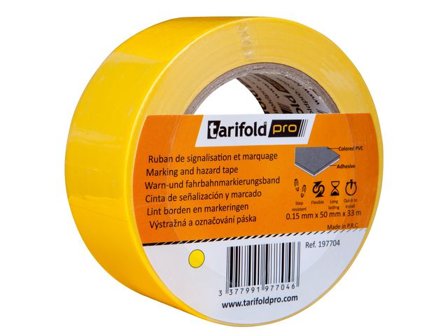 TARIFOLD Markeringstejp 50mmx33m gul - Lyreco - Skyddsutrustning - Säkerhetsmärkning och skyltar - Tejper och symboler