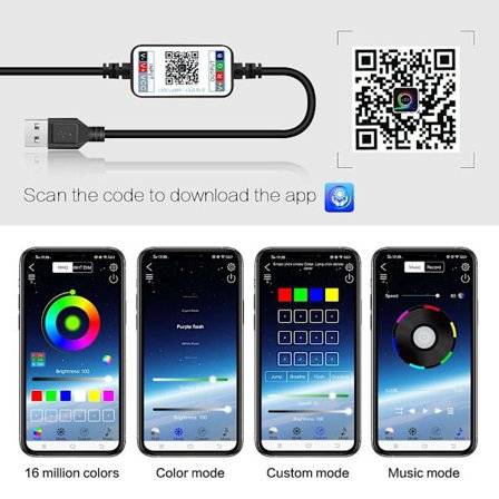 Fairy Lights USB Plugg Inn LED Lyslenke Utendørs Innendørs Farge