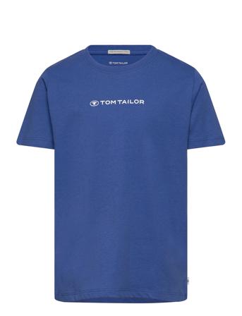 Printed T-Shirt Tops T-Kortærmet Skjorte Blue Tom Tailor