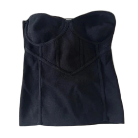 Svart korsett-topp med markerade sömmar