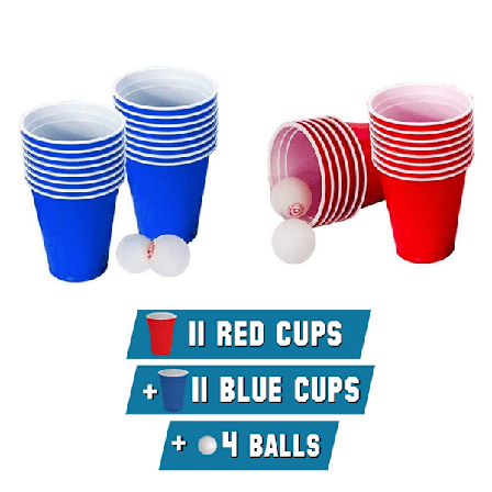 Beer Pong Kit Mini inkl 22st muggar & 4st bollar