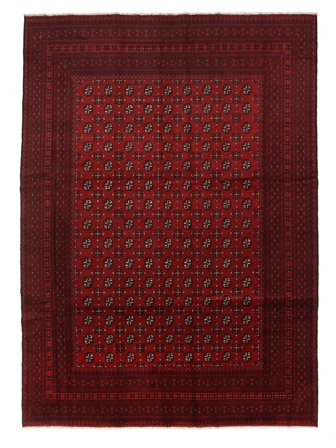 246X344 Alfombra Oriental Afghan Fine Negro/Rojo Oscuro (Lana, Afganistán)