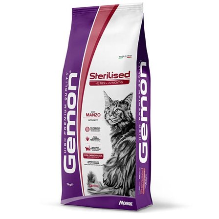 Gemon Cat Adult Sterilised Manzo Cibo Secco Per Gatti Adulti