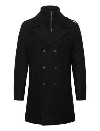 Bs Buckland Slim Fit Coat Villakangastakki Pitkä Takki Black Bruun & Stengade