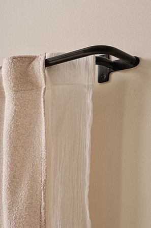 Jotex - Dubbele Gordijnroede 110-186 Cm Matzwart Matzwart - BAY - Koop Gordijnroedes bij Jotex