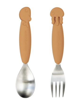 Yummyplus Spoon & Fork Set Sea Friends Home Meal Time Cutlery Gul D By Deer
