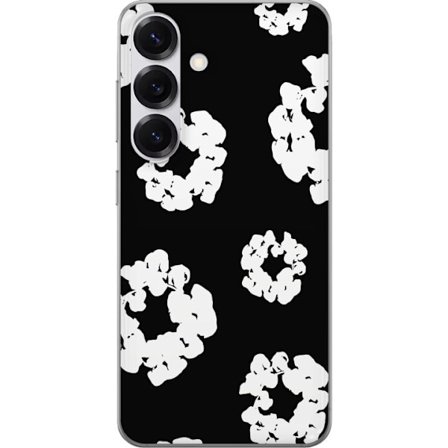 Samsung Galaxy S25 Gennemsigtig cover Contemporary Tears-look med en denim-fornemmelse og blomstermotiver, der skaber en moderne, eksklusiv og trendy