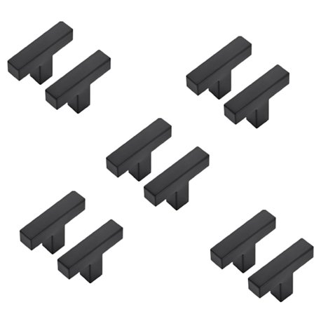 Pakke med 10 Sorte Møbelknotter Rustfritt Stål Skapdørknotter Kjøkkendørknotter Skap Knotter